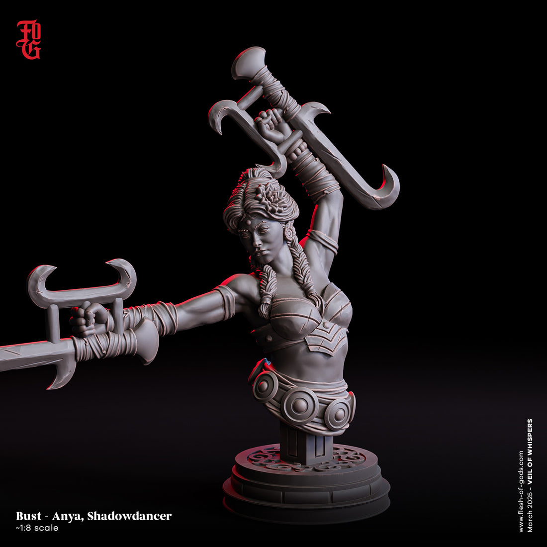 Veil of Whispers by Flesh of Gods 3D Printed DnD Pathfinder Tabletop Resin Miniatures