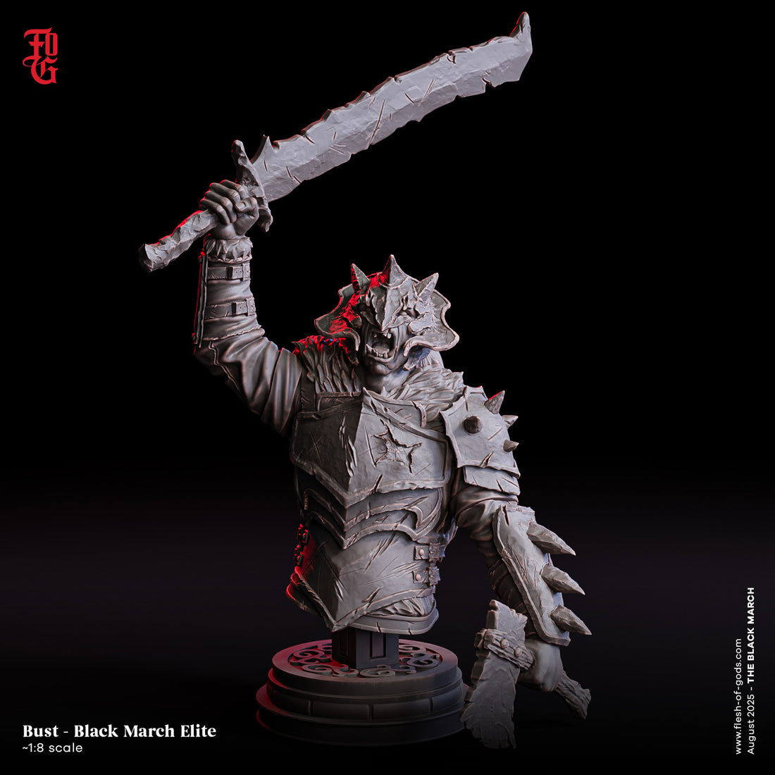 The Black March by Flesh of Gods 3D Printed DnD Pathfinder Tabletop Resin Miniatures
