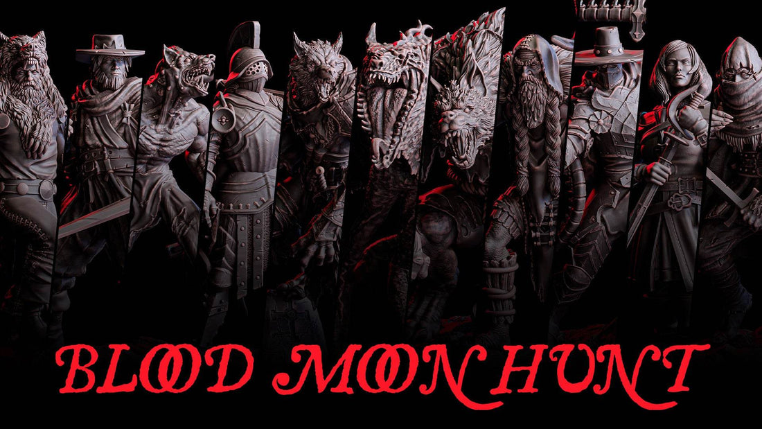 Blood Moon Hunt by Flesh of Gods 3D Printed DnD Werewolf Pathfinder Tabletop Resin Miniatures by Magical Mini Workshop