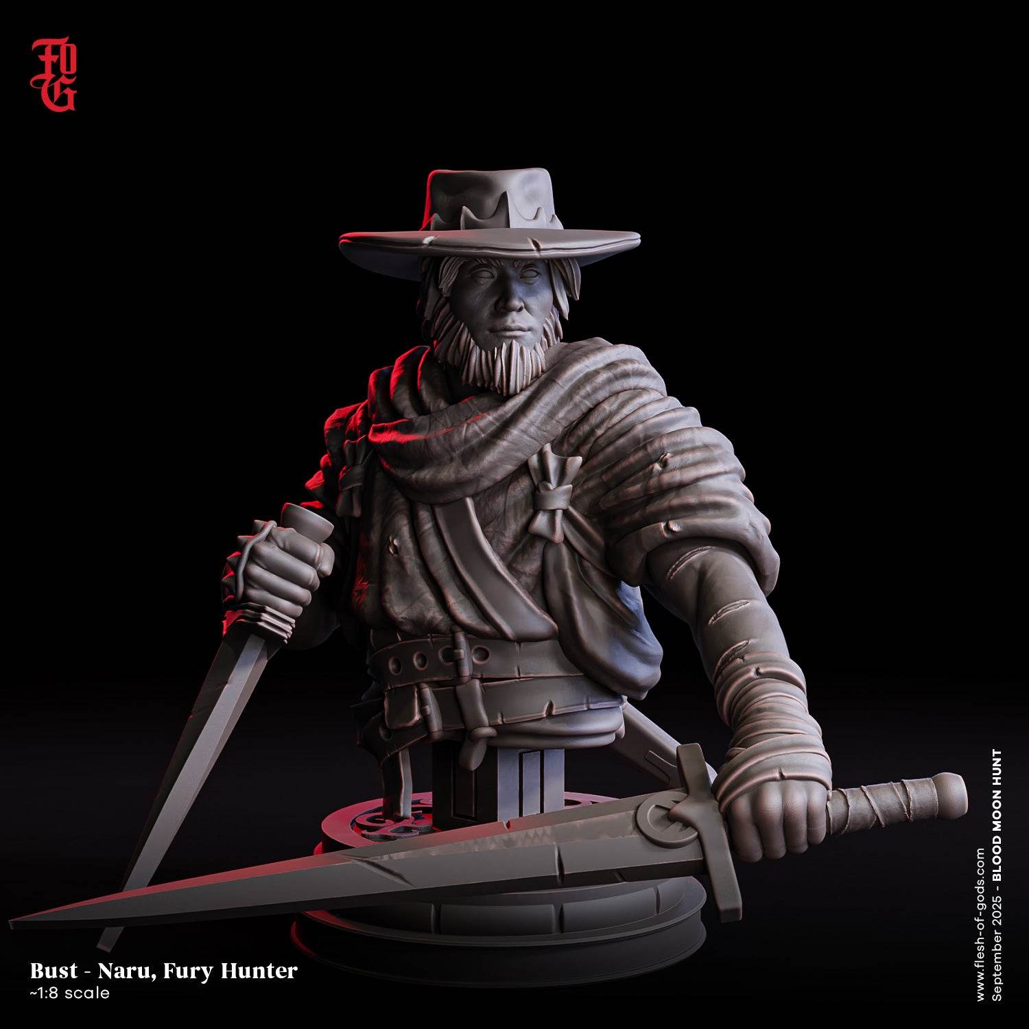 Blood Moon Hunt by Flesh of Gods 3D Printed DnD Werewolf Pathfinder Tabletop Resin Miniatures by Magical Mini Workshop