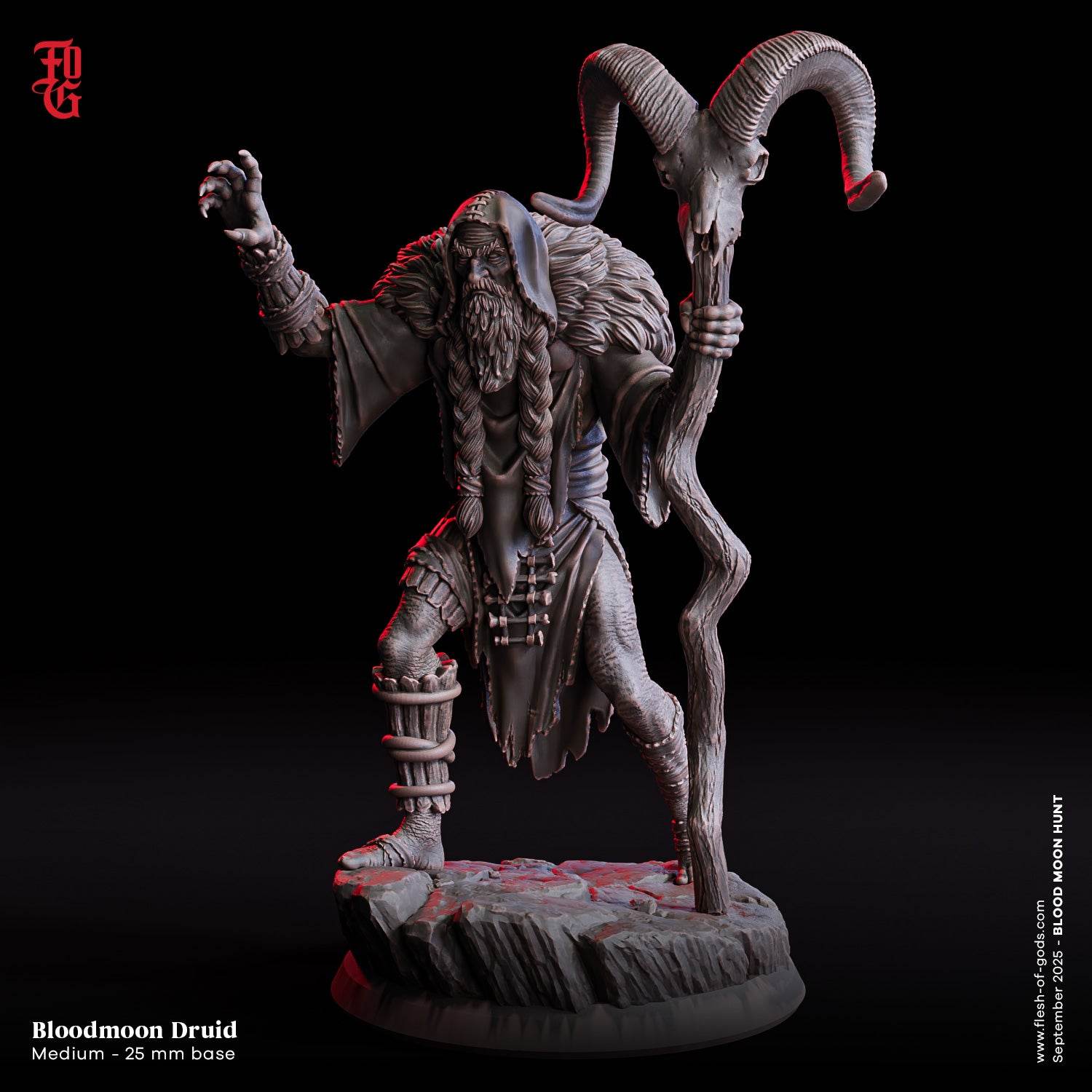 Blood Moon Hunt by Flesh of Gods 3D Printed DnD Werewolf Pathfinder Tabletop Resin Miniatures by Magical Mini Workshop