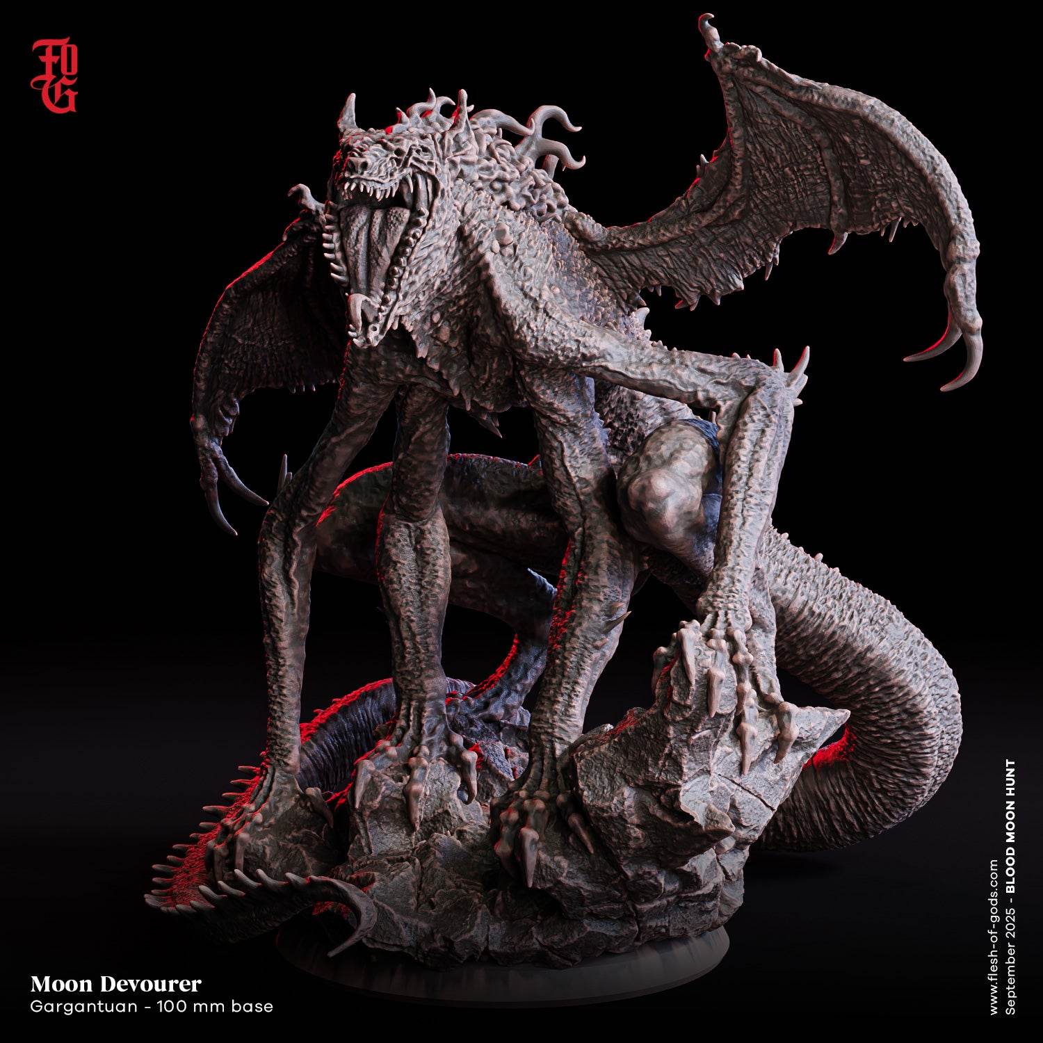 Blood Moon Hunt by Flesh of Gods 3D Printed DnD Werewolf Pathfinder Tabletop Resin Miniatures by Magical Mini Workshop