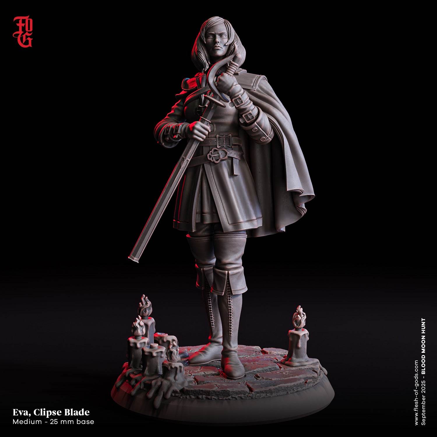Blood Moon Hunt by Flesh of Gods 3D Printed DnD Werewolf Pathfinder Tabletop Resin Miniatures by Magical Mini Workshop
