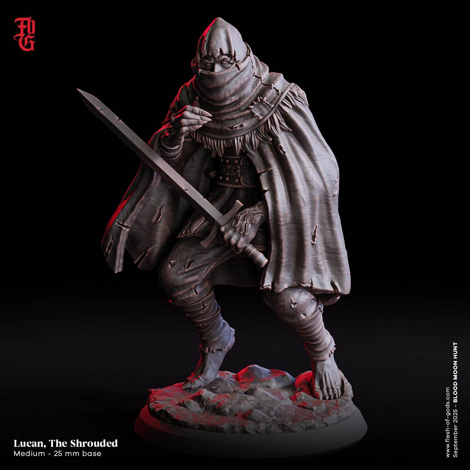 Blood Moon Hunt by Flesh of Gods 3D Printed DnD Werewolf Pathfinder Tabletop Resin Miniatures by Magical Mini Workshop