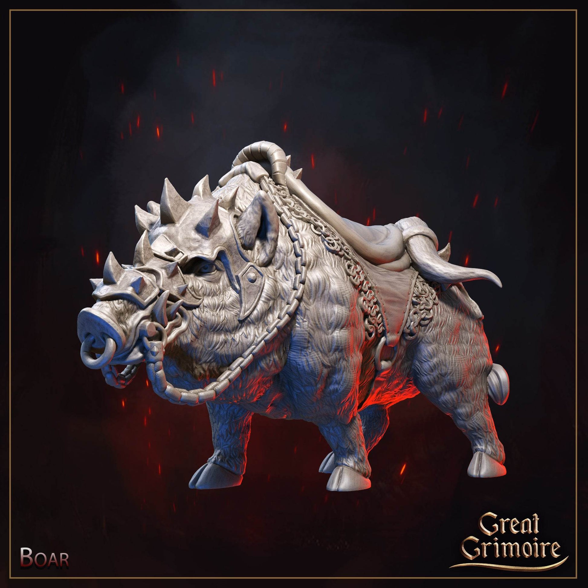 Burning Chaos by Great Grimoire 3D Printed DnD Pathfinder Tabletop Resin Miniatures by Magical Mini Workshop